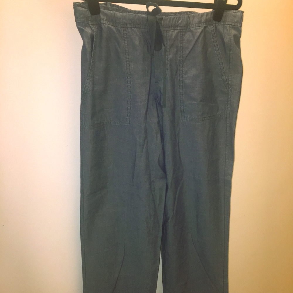 J.Crew  Linen-cotton drawstring pant "City Fit"